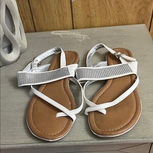 Maurices White and Silver Strappy Sandals